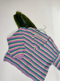 Kuschel Strickjacke mit Knopfleiste flieder/rosa/türkis/lila/mint