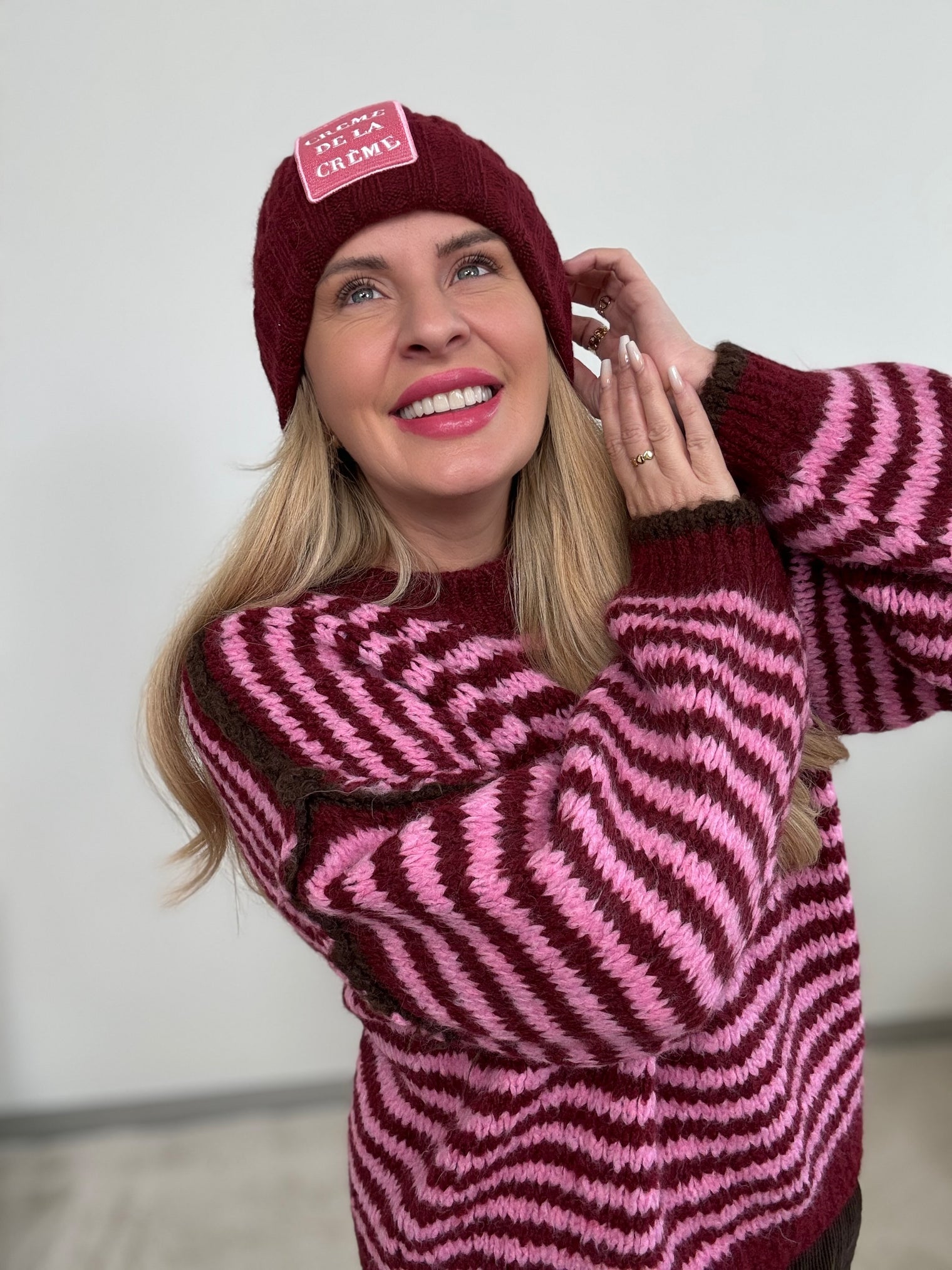 Pullover LITTLE STRIPES rosa/burgundy/Chokolate