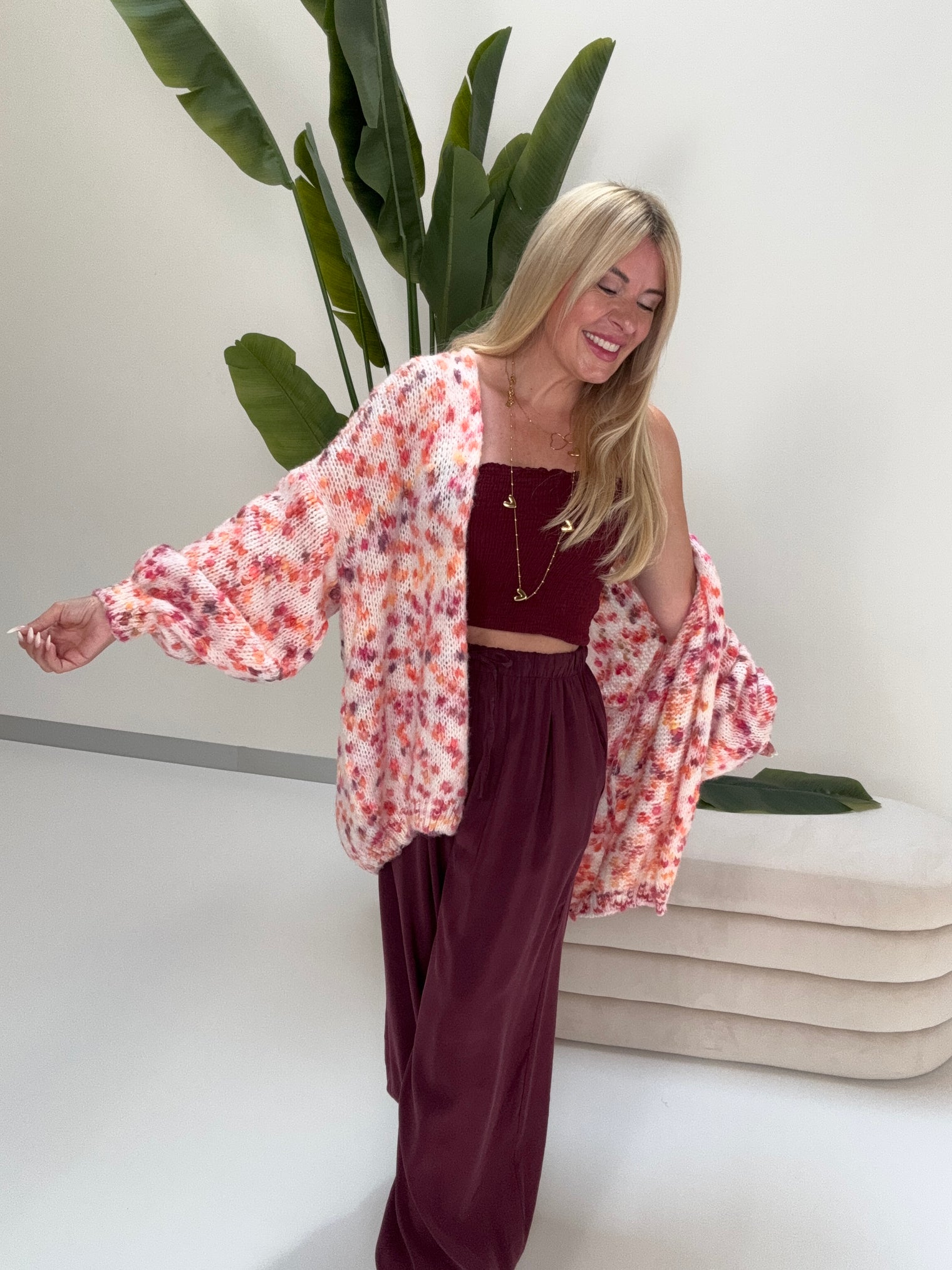 Strickjacke HAPPY DOTS zum offen tragen