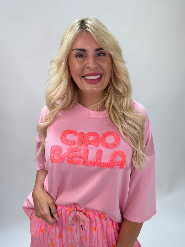 Statement Shirt Ciao Bella - Rosa/pink