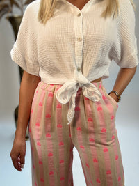 Leinenhose rose HEART ALARM pinke Herzen