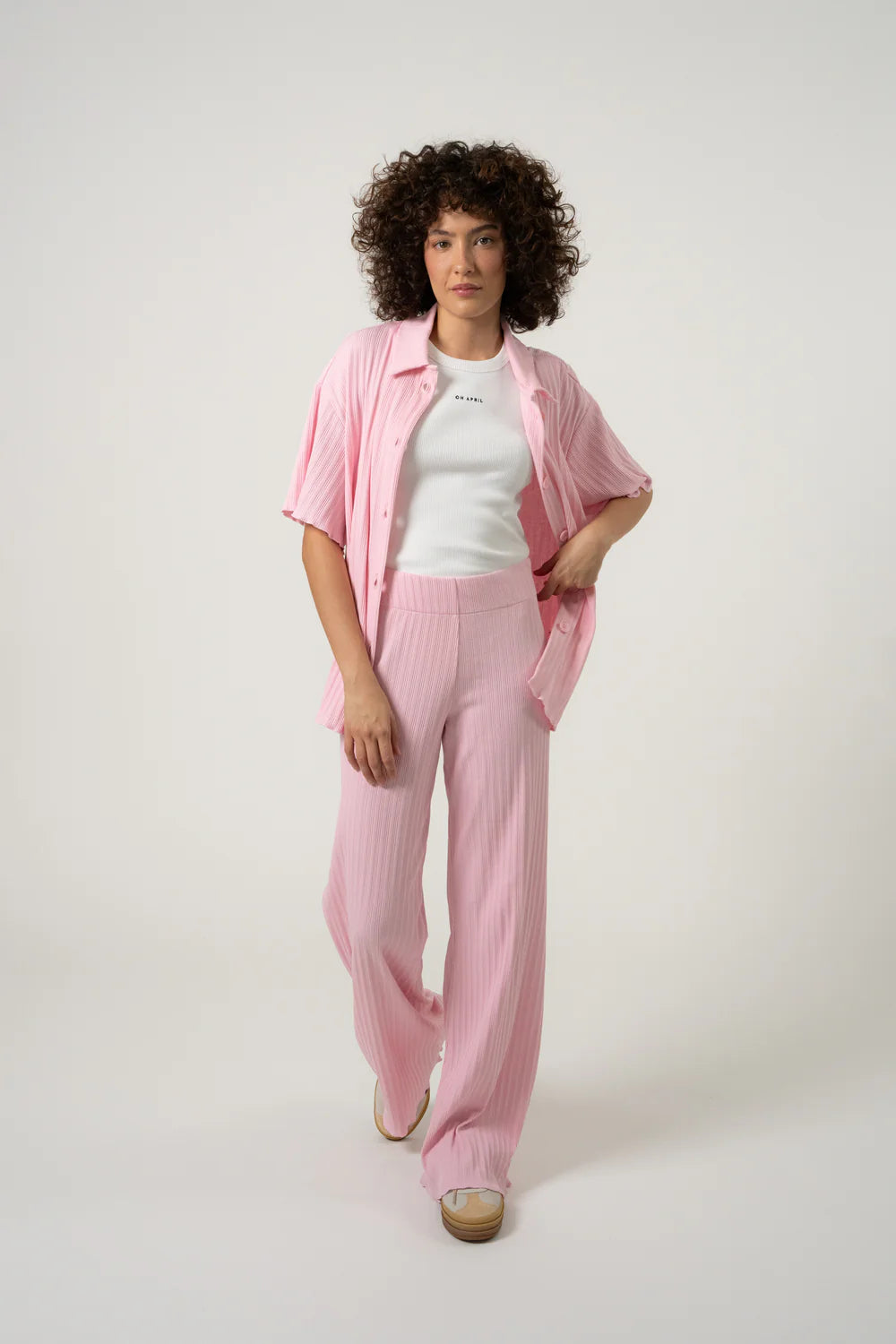 OH APRIL Eira Flared Pants Baby Rose