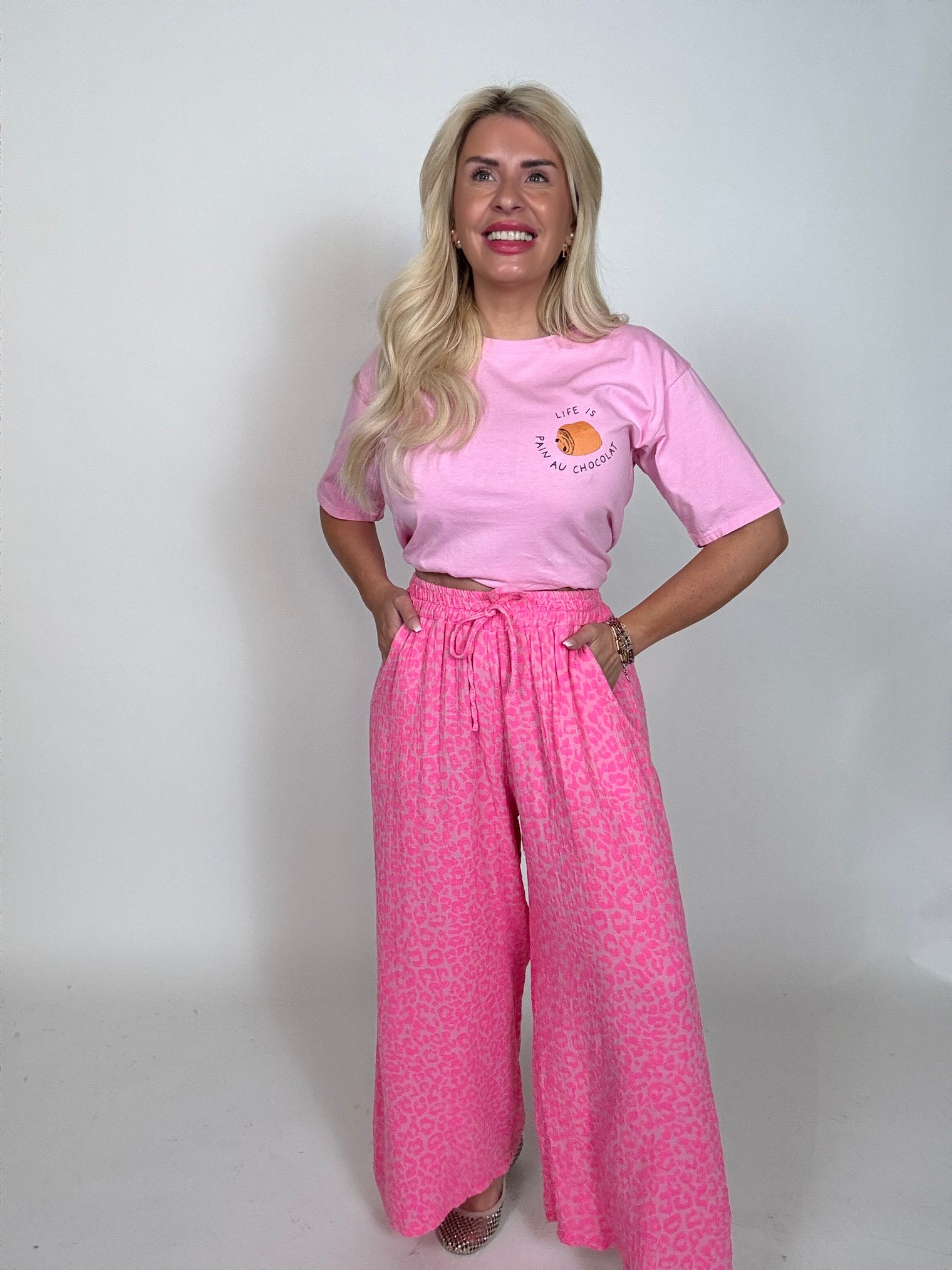 Musselin Hose rosa LEO LOVER hot pink