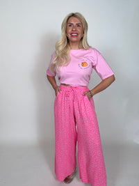 Musselin Hose rosa LEO LOVER hot pink