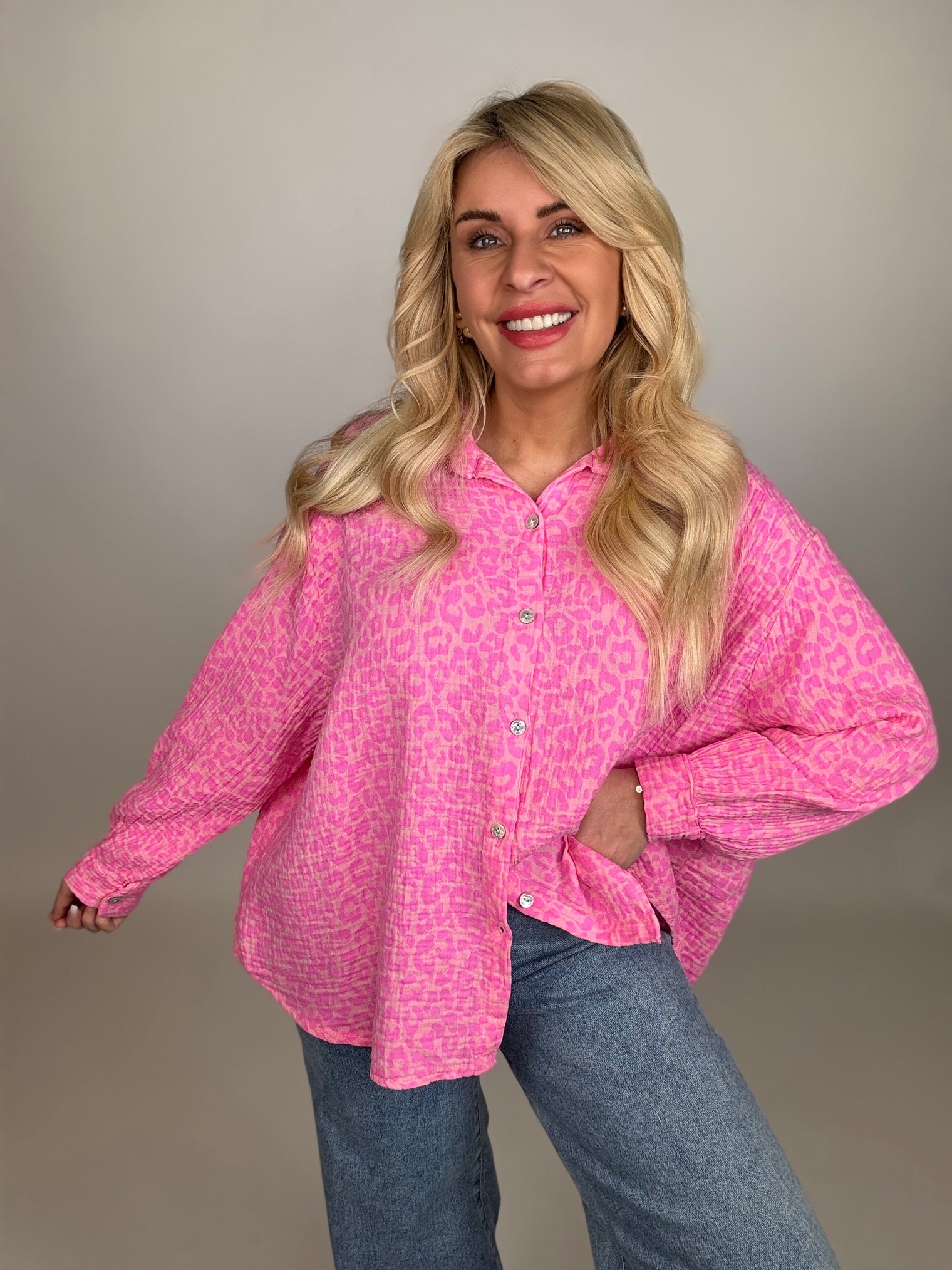 Musselin Bluse rosa LEO LOVER pink