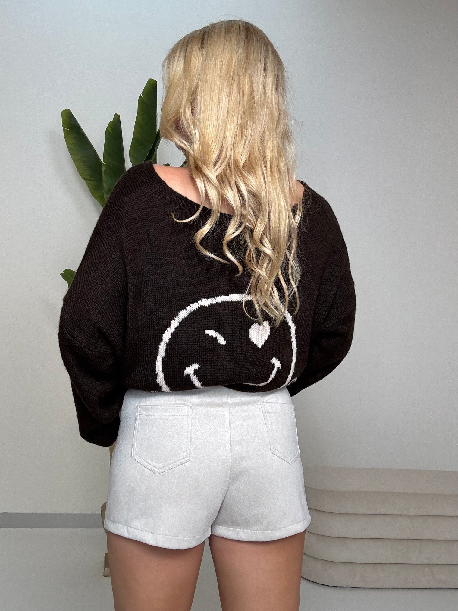 Velours Shorts mit elastischem Bund hell taupe