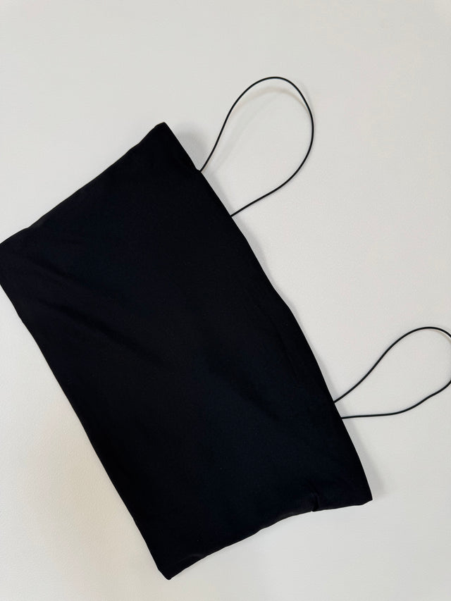 Bandeau Top mit Spaghettiträgern BLACK