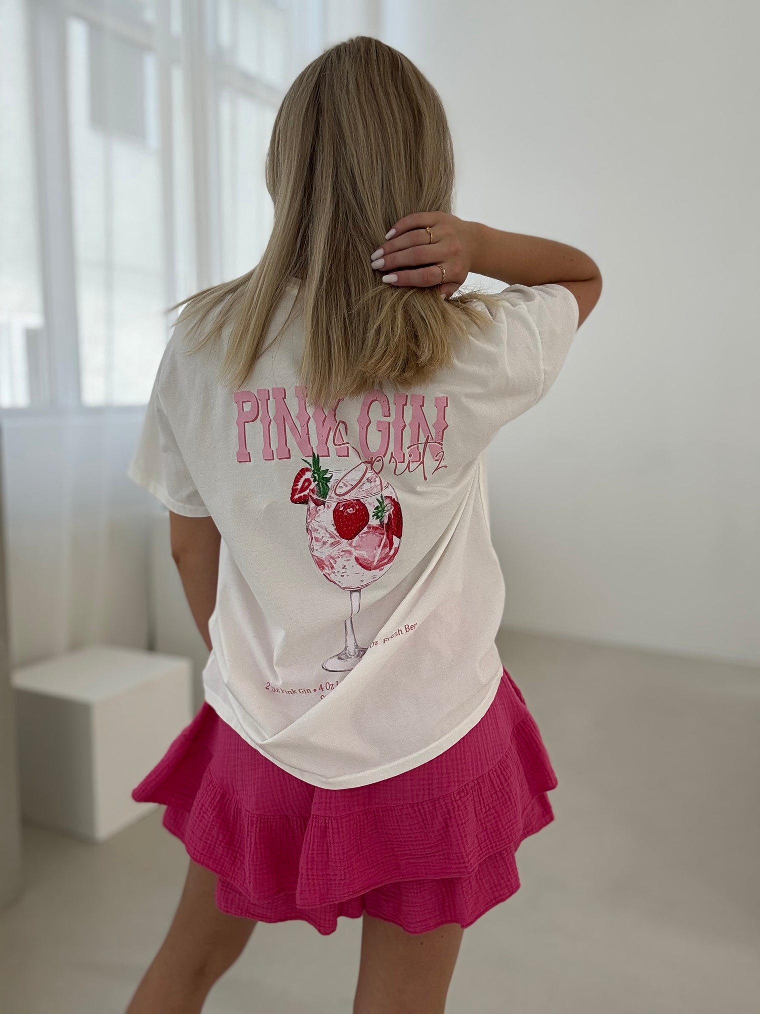 Statement Shirt weiß PINK GIN