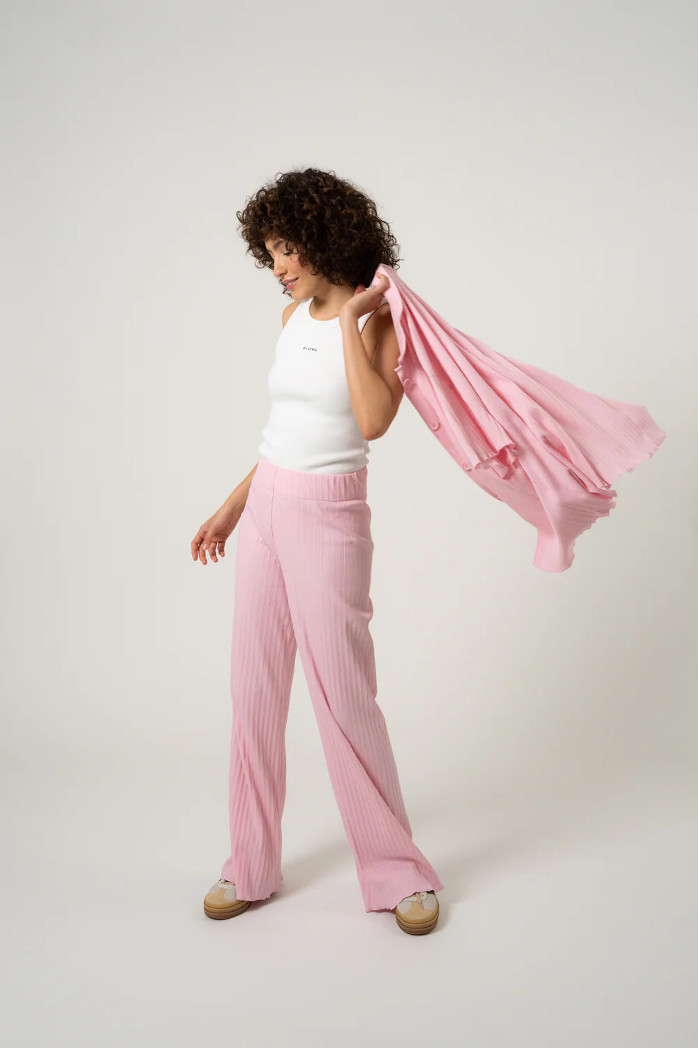 OH APRIL Eira Flared Pants Baby Rose