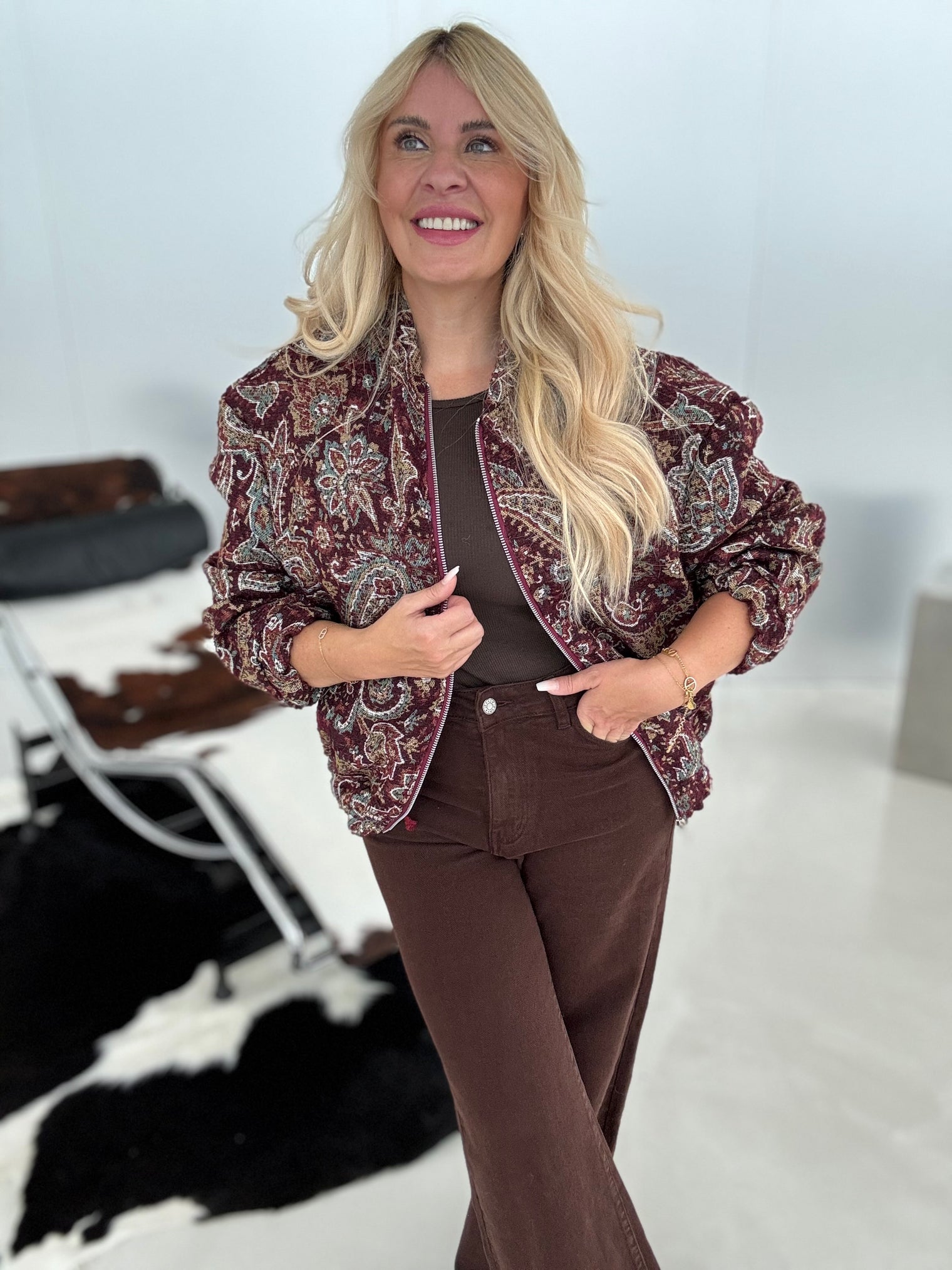 Bomberjacke Autumn Color VIBES burgundy