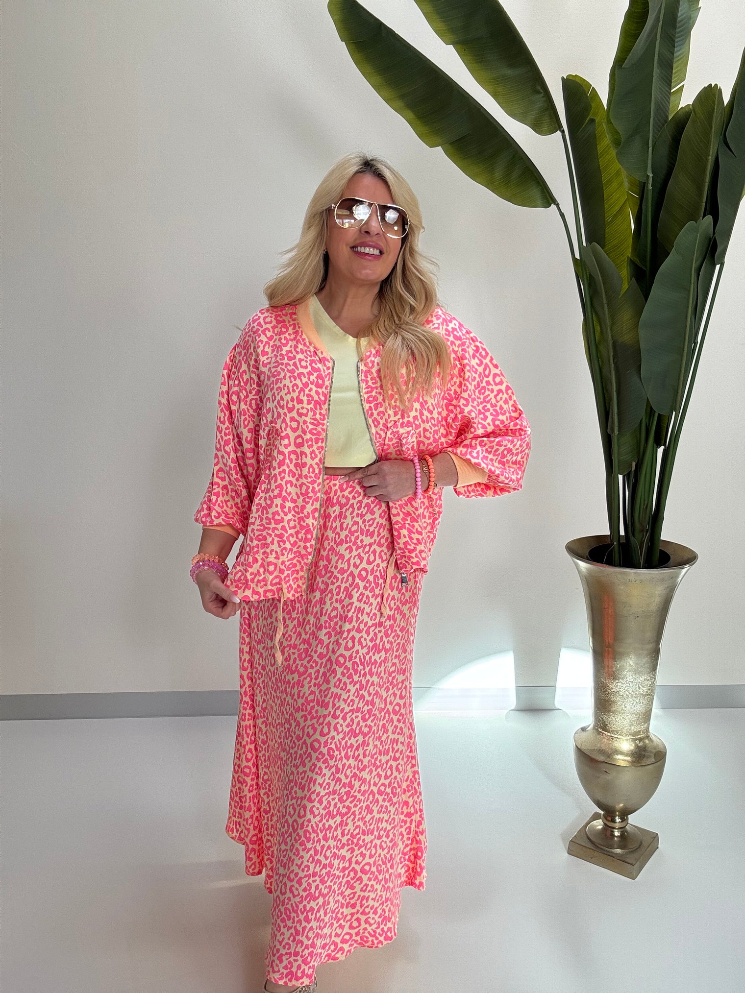 Jacke gelb mit Seide LEO LOVER peach