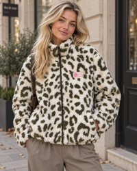 Kuschel Jacke LEO & Patch DRESS FOR YOURSELF creme/khaki