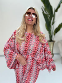 Strick Shirt SUMMER HOT pink multi