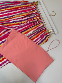 Bandeau Top mit Spaghettiträgern peach