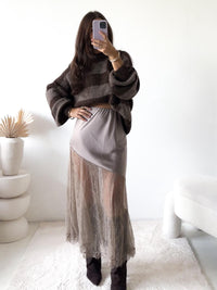 Pullover STRIPES taupe/braun