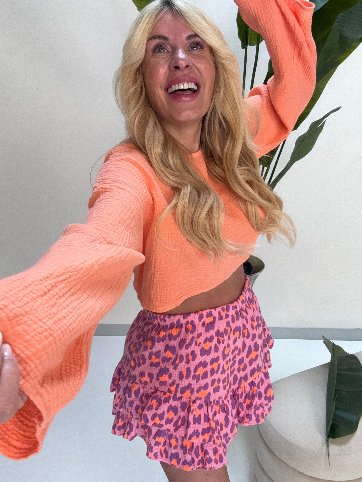 Musselin Hosenrock LEO LOVER rosa/lila