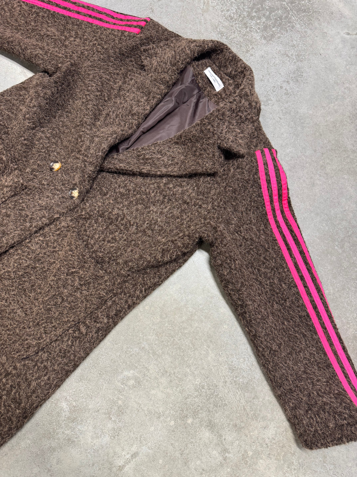 Mantel SPORTY COZYNESS chocolate/pink mit seitlichen Streifen