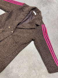 Mantel SPORTY COZYNESS chocolate/pink mit seitlichen Streifen