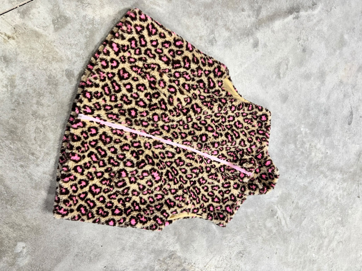 LEO Teddy Weste beige/braun/pink