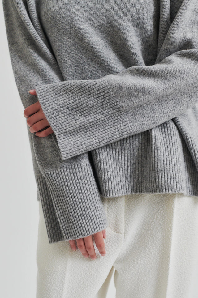 Second Female Alpha Knit O-Neck grey melange