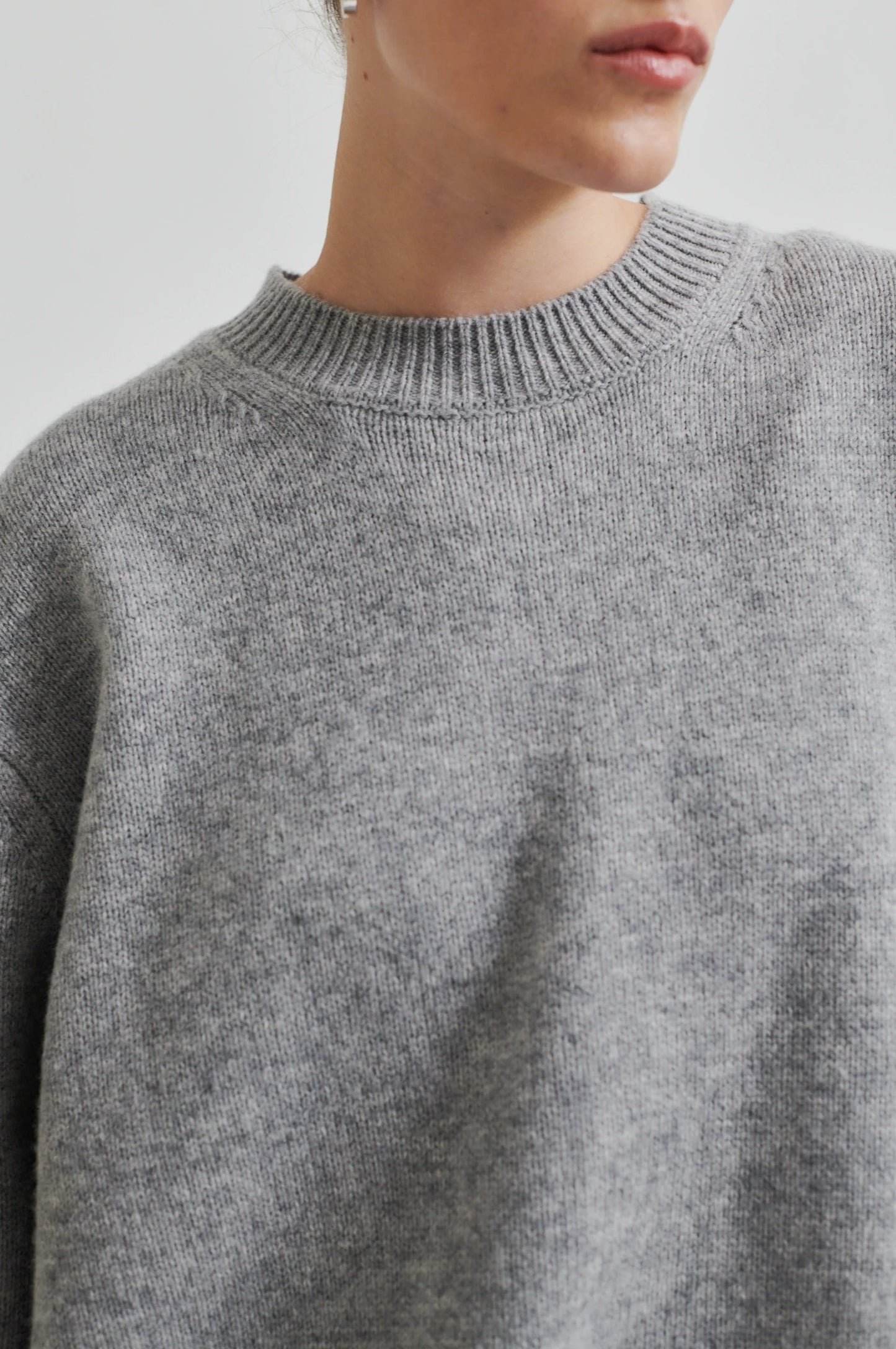 Second Female Alpha Knit O-Neck grey melange