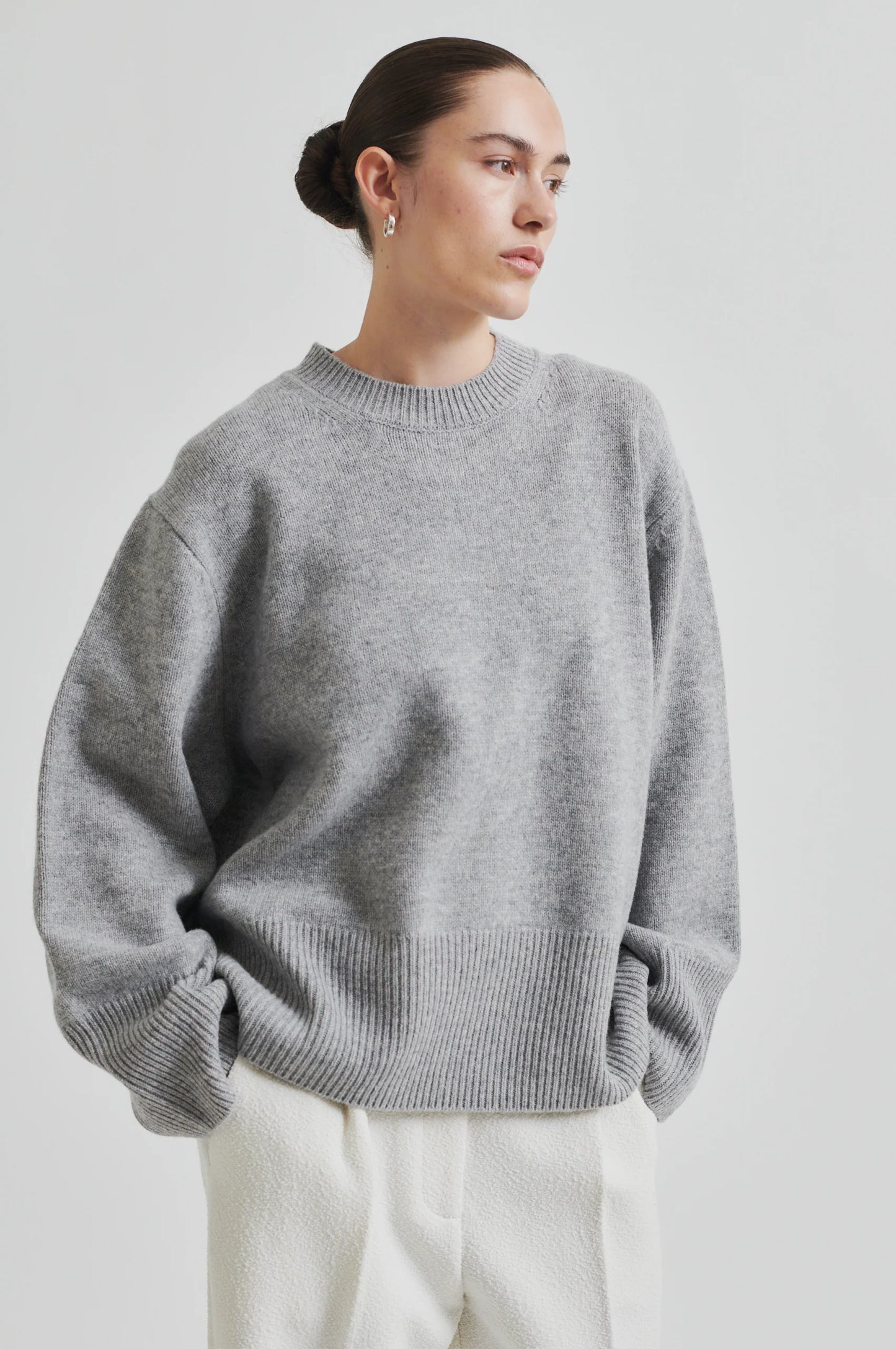 Second Female Alpha Knit O-Neck grey melange