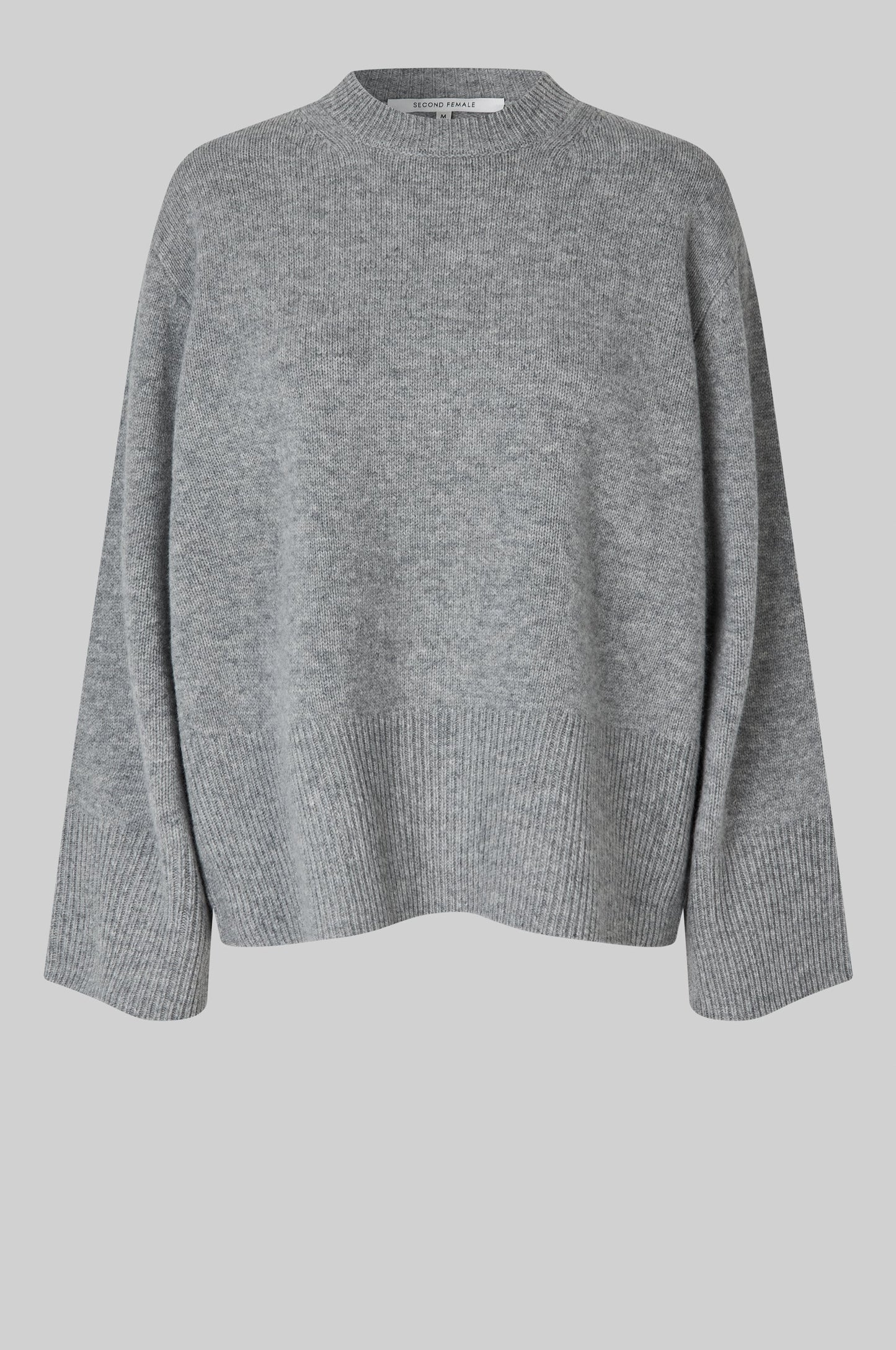 Second Female Alpha Knit O-Neck grey melange