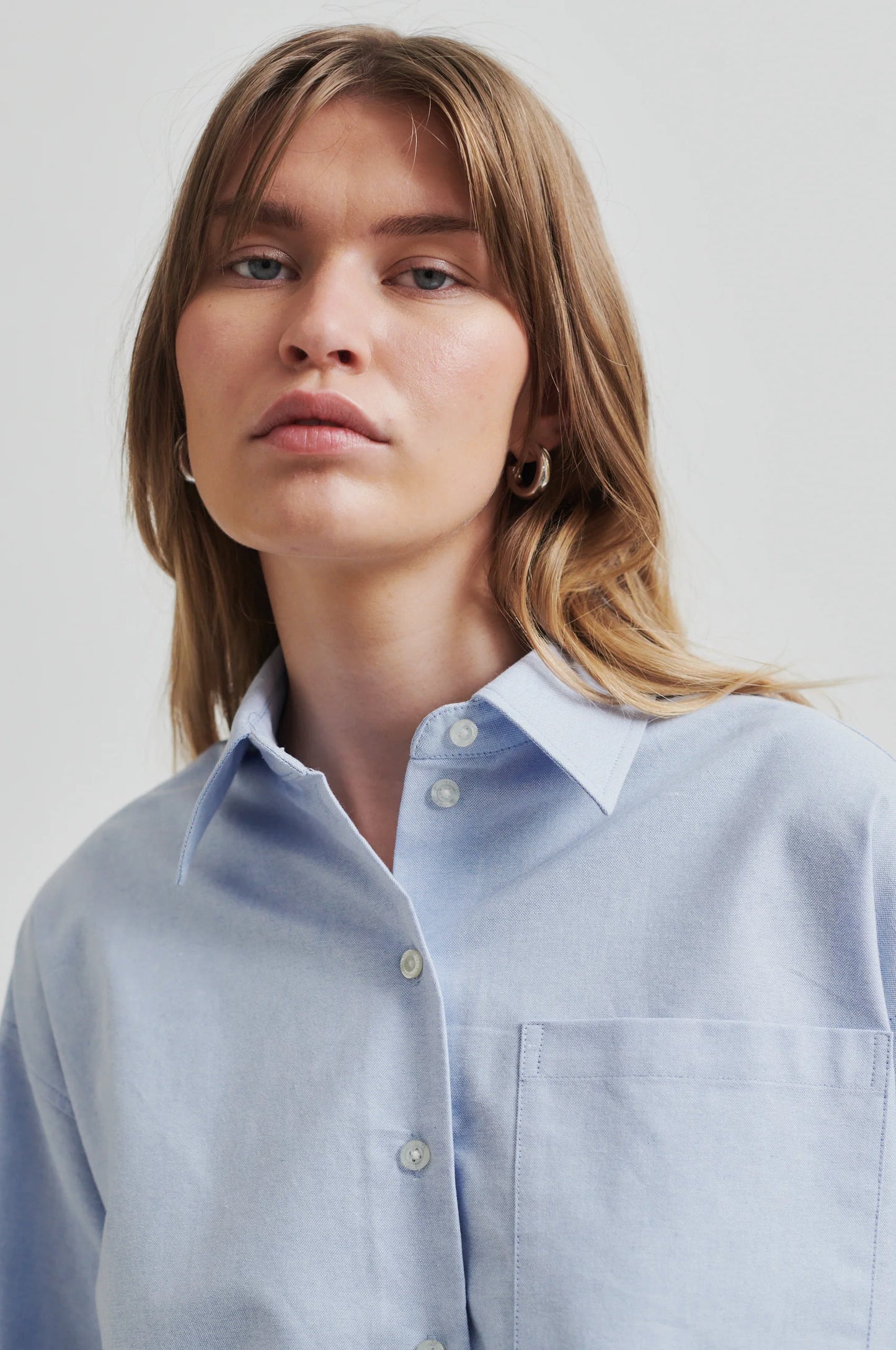 Second Female Baulo Cropped Shirt cashmere blue