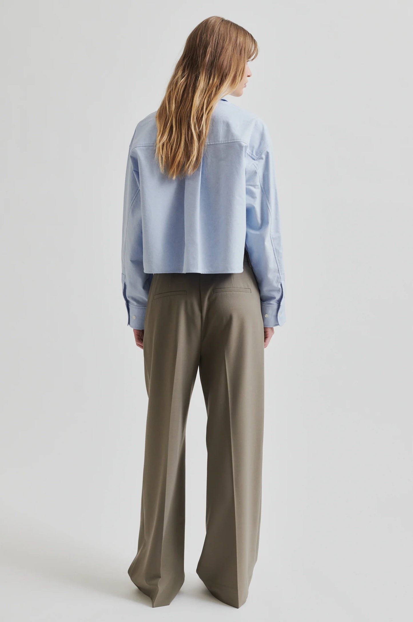 Second Female Baulo Cropped Shirt cashmere blue