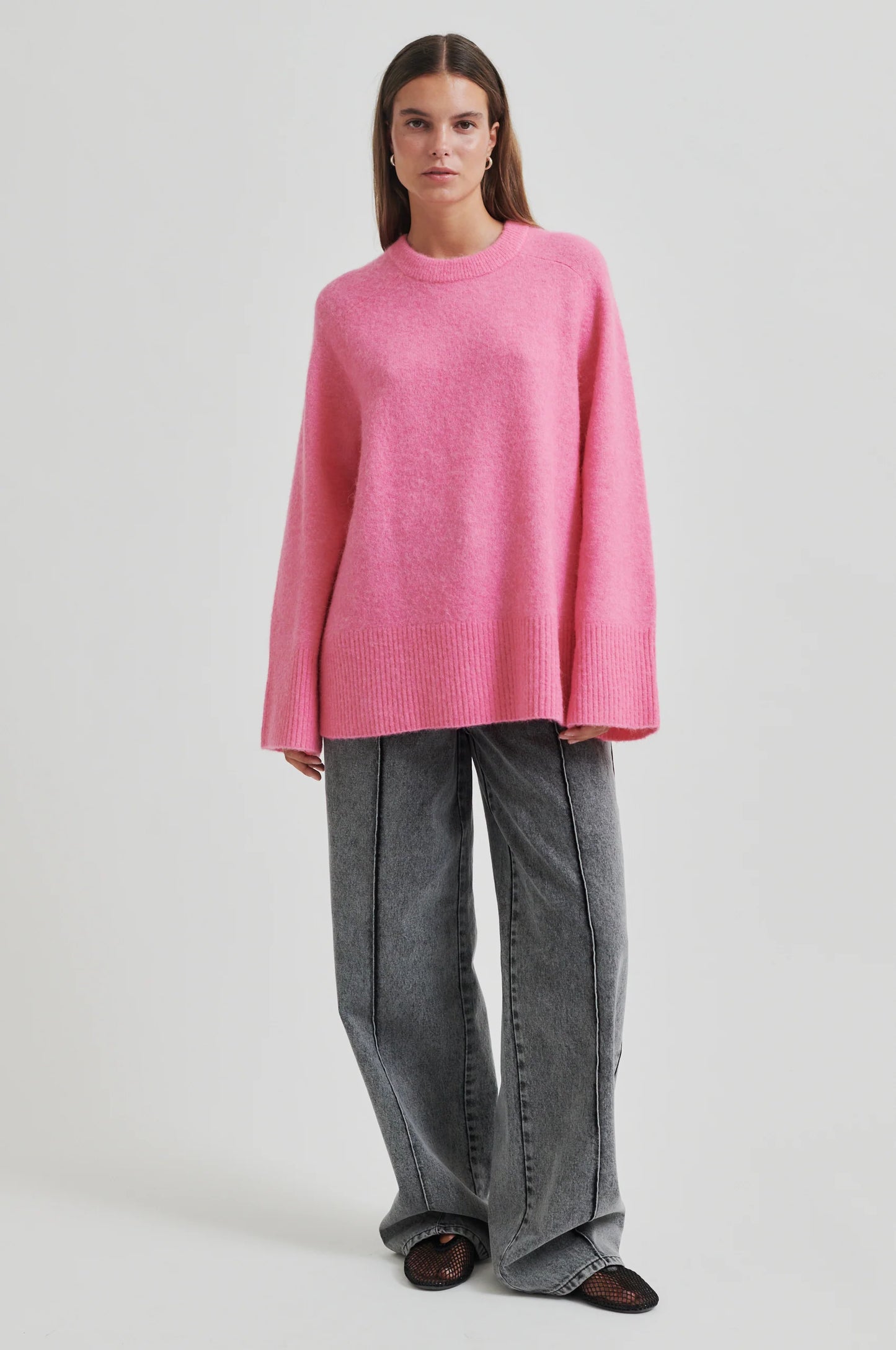 Second Female Roy Knit Raglan O-Neck pink-cosmos