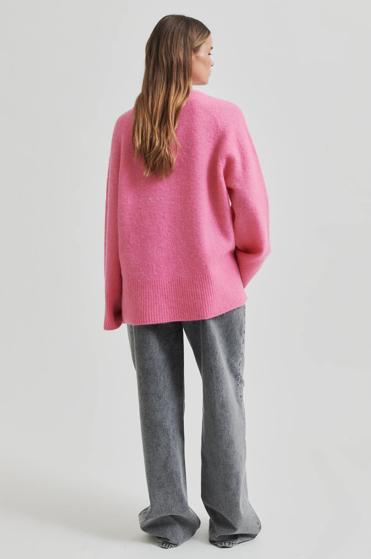 Second Female Roy Knit Raglan O-Neck pink-cosmos