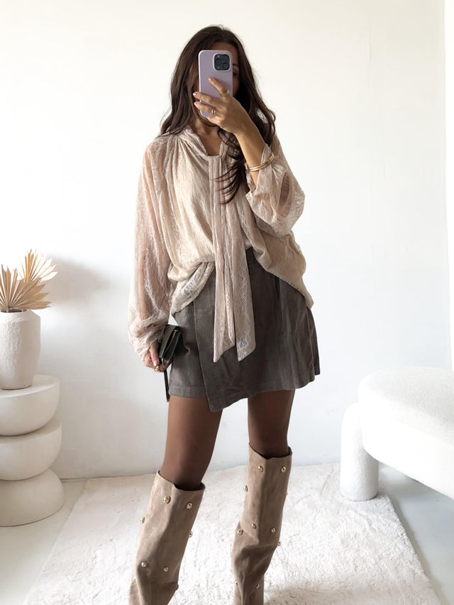 Schluppen Bluse creme LACE ELEGANCE