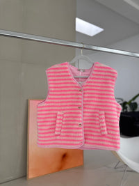 Teddyweste Stripes rosa Candy Pink