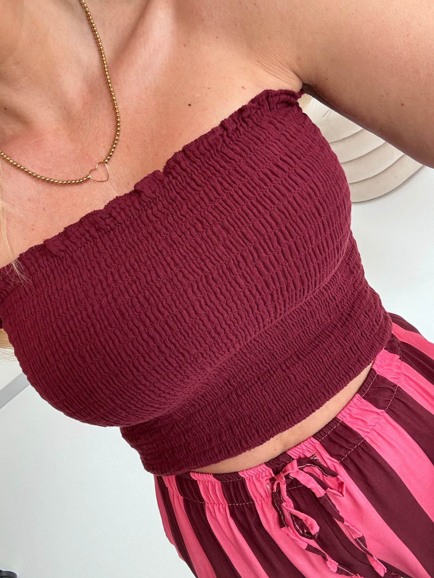Kette gold YOU HAVE MY HEART mit kleinen goldenen Perlen