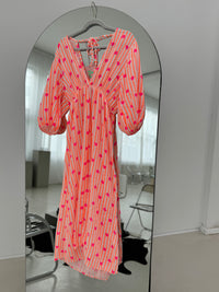 Musselin Kleid weiß HEART ATTACK orange