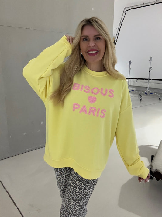 Sweater BISOUS PARIS pastell gelb