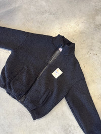 TEDDY Jacke mit Reißverschluss & Patch BE THE REASON schwarz