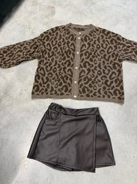 Strickjacke mit Knopfleiste LEO taupe/chocolate