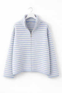 Zipper Strickjacke weißxblau COZY KINDNESS