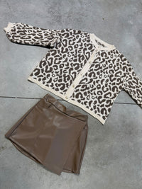 Strickjacke mit Knopfleiste LEO creme/taupe