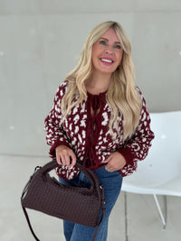 Strickjacke BURGUNDY LEO zum binden