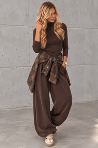 Weiches Oversize Flanellhemd kariert toffee/chocolate
