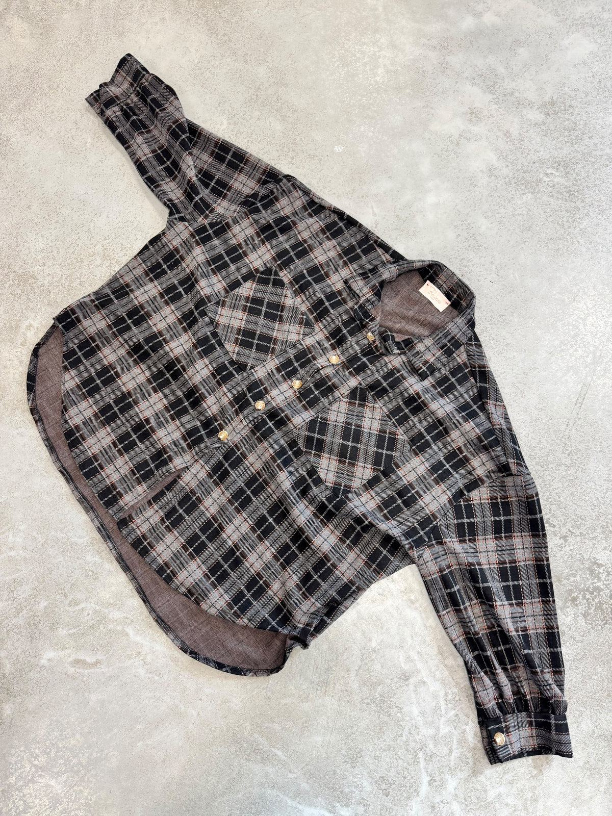 Weiches Oversize Flanellhemd kariert grau/schwarz