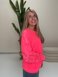 Sweater mit Rückenprint COPENHAGEN pink