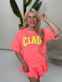Statement Sweatshirt peach/pink CIAO LEO gelb