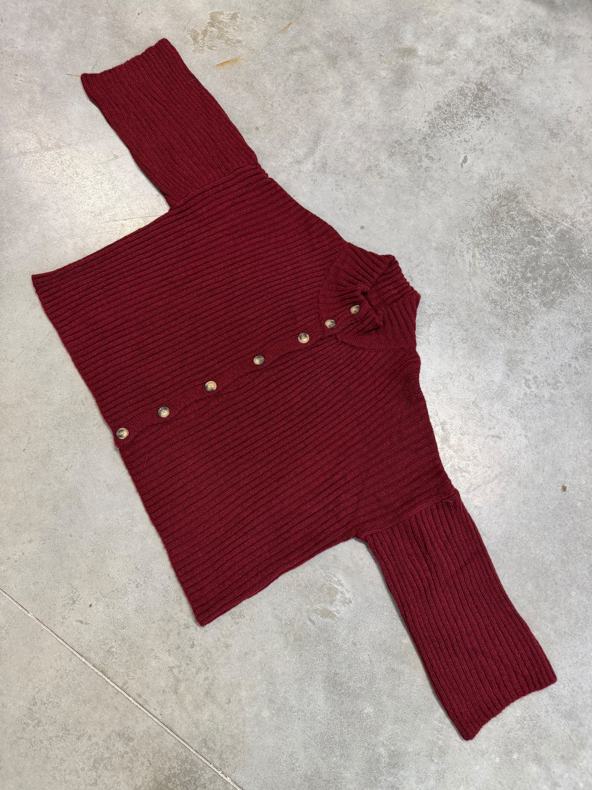 Strickjacke mit Knopfleiste burgundy