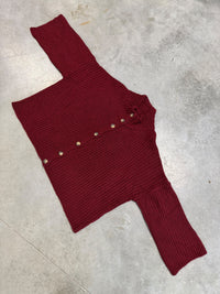 Strickjacke mit Knopfleiste burgundy