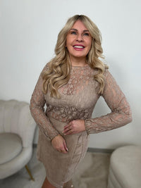 Spitzenshirt taupe ROMANTIC TRANSPARENCY