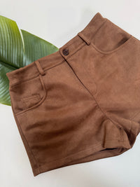 Velours Shorts mit elastischem Bund mocha