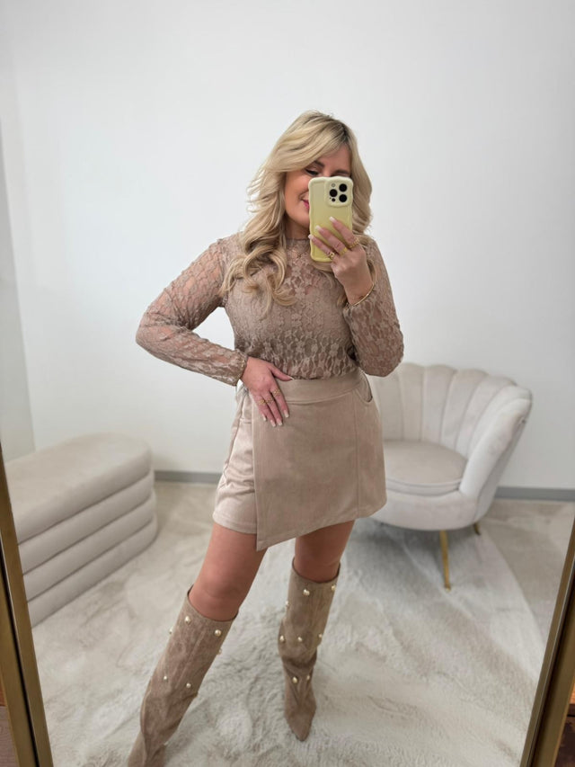 Luxury Velours Hosenrock SOFT BEIGE